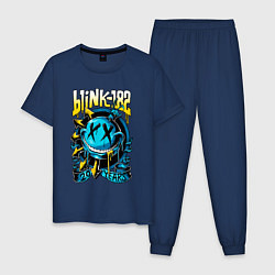 Пижама хлопковая мужская Blink 182 - 20 years, цвет: тёмно-синий