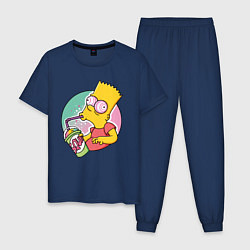 Мужская пижама Барт Симпсон пьёт лимонад