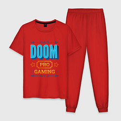 Пижама хлопковая мужская Игра Doom pro gaming, цвет: красный