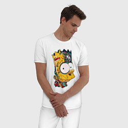 Пижама хлопковая мужская Cyber-Bart - Simpsons family, цвет: белый — фото 2