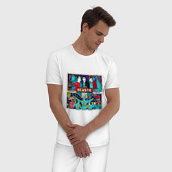 Пижама хлопковая мужская Beastie Boys hip hop, цвет: белый — фото 2