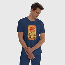 Пижама хлопковая мужская Бездорожье и медведи, цвет: тёмно-синий — фото 2