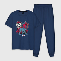 Пижама хлопковая мужская Little demodog, цвет: тёмно-синий