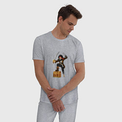Пижама хлопковая мужская Пират поставил ногу на сундук, цвет: меланж — фото 2