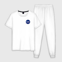 Пижама хлопковая мужская NASA NERV Evangelion - little logo, цвет: белый