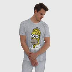 Пижама хлопковая мужская Трёхглазый Гомер Симпсон, цвет: меланж — фото 2