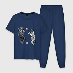 Пижама хлопковая мужская Охотники Хати и Сколль, цвет: тёмно-синий