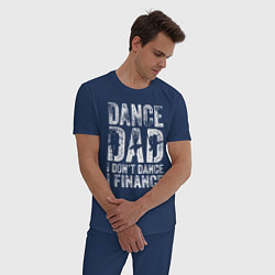 Пижама хлопковая мужская Дэнц папа - я не танцую, я спонсирую, цвет: тёмно-синий — фото 2