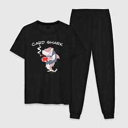 Пижама хлопковая мужская Карточная акула с сигарой, цвет: черный