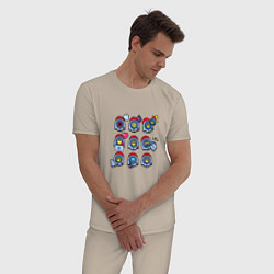 Пижама хлопковая мужская Значки на Нани Пины Бравл Старс Nani, цвет: миндальный — фото 2