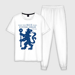 Пижама хлопковая мужская FC Chelsea Lion, цвет: белый