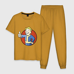 Пижама хлопковая мужская Vault boy like, цвет: горчичный
