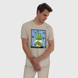 Пижама хлопковая мужская Pepe brainshtorm, цвет: миндальный — фото 2