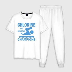 Пижама хлопковая мужская Хлор - завтрак чемпионов, цвет: белый