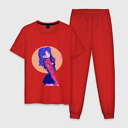 Пижама хлопковая мужская Misato Katsuragi Evangelion, цвет: красный