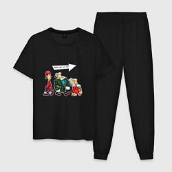 Пижама хлопковая мужская Троица-Остров Сокровищ, цвет: черный