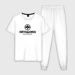 Пижама хлопковая мужская Cyberpunk - Arasaka Academy, цвет: белый