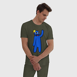 Пижама хлопковая мужская Роблокс - Синий, цвет: меланж-хаки — фото 2