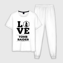 Пижама хлопковая мужская Tomb Raider love classic, цвет: белый