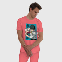 Пижама хлопковая мужская Маг Юта, цвет: коралловый — фото 2