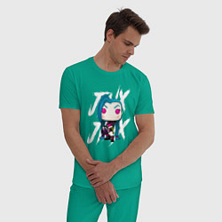 Пижама хлопковая мужская Funko pop Jinx, цвет: зеленый — фото 2