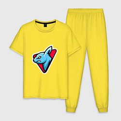 Пижама хлопковая мужская Team rabbit, цвет: желтый