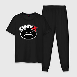 Пижама хлопковая мужская Onyx - black logo, цвет: черный