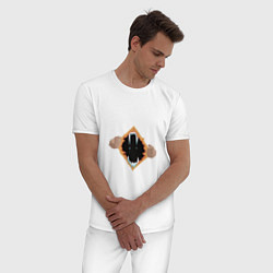 Пижама хлопковая мужская Бездна, цвет: белый — фото 2