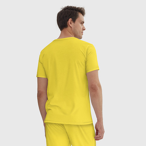 Мужская пижама Пауэр в офисе - Человек бензопила / Желтый – фото 4