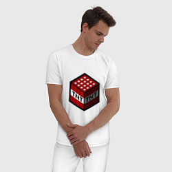Пижама хлопковая мужская TNT - Блок - Майнкрафт, цвет: белый — фото 2