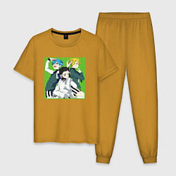Пижама хлопковая мужская Хёта Асикага - Красавчики детективы, цвет: горчичный
