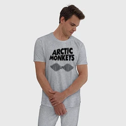 Пижама хлопковая мужская Arctic Monkeys, цвет: меланж — фото 2