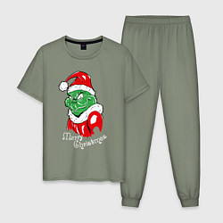 Мужская пижама Merry Christmas, Santa Claus Grinch