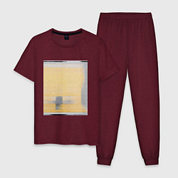 Пижама хлопковая мужская Бетонный Мираж, цвет: меланж-бордовый