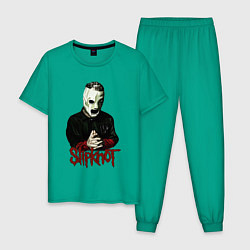 Пижама хлопковая мужская Slipknot mask, цвет: зеленый