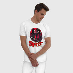 Пижама хлопковая мужская Slipknot rock, цвет: белый — фото 2