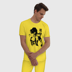 Пижама хлопковая мужская Ярость атакующего титана, цвет: желтый — фото 2