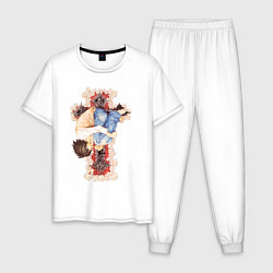 Пижама хлопковая мужская L из аниме тетрадь смерти, цвет: белый