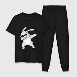 Пижама хлопковая мужская Кролик ДЭБ, цвет: черный