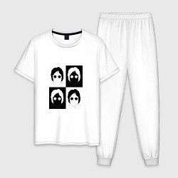 Пижама хлопковая мужская John Lennon - The Beatles, цвет: белый