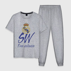 Пижама хлопковая мужская Real Madrid - Spain - sweeper, цвет: меланж