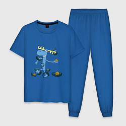 Пижама хлопковая мужская Lumpy trap, цвет: синий