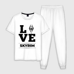 Пижама хлопковая мужская Skyrim love classic, цвет: белый