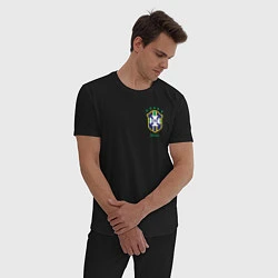 Пижама хлопковая мужская Сборная Бразилии, цвет: черный — фото 2