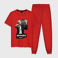 Пижама хлопковая мужская Eminem boombox, цвет: красный