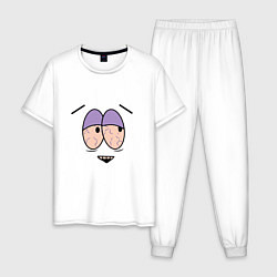 Пижама хлопковая мужская Полотенчик арт, цвет: белый