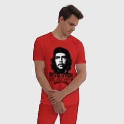 Пижама хлопковая мужская Revolution hero, цвет: красный — фото 2