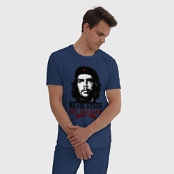 Пижама хлопковая мужская Revolution hero, цвет: тёмно-синий — фото 2