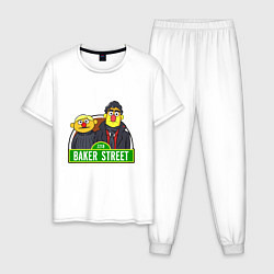 Пижама хлопковая мужская Baker street, цвет: белый