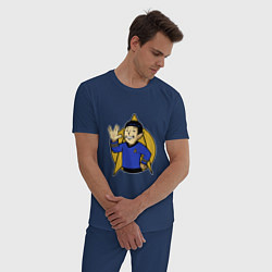 Пижама хлопковая мужская Spoke - vault boy, цвет: тёмно-синий — фото 2